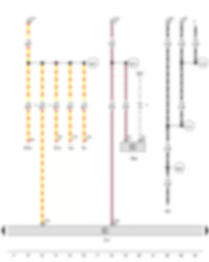 Wiring Diagram  VW AMAROK 2012 - Headlight range control regulator - Steering column combination switch - Brake light switch - Onboard supply control unit - Engine control unit - Right headlight dipped beam bulb - Fuse 55 on fuse holder C - Right headlight range control motor