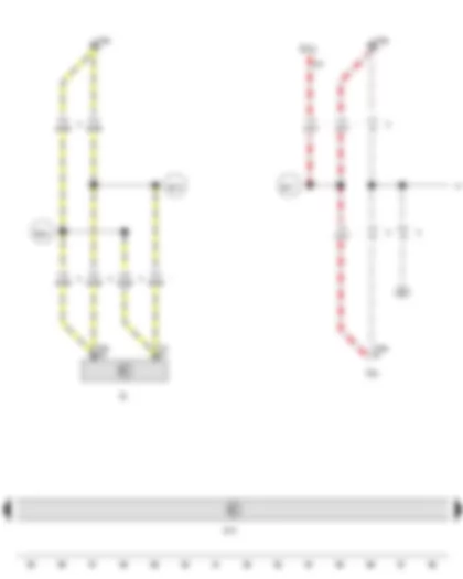 Wiring Diagram  VW AMAROK 2012 - Light switch - Onboard supply control unit - Right headlight main beam bulb - Fuse 32 on fuse holder C