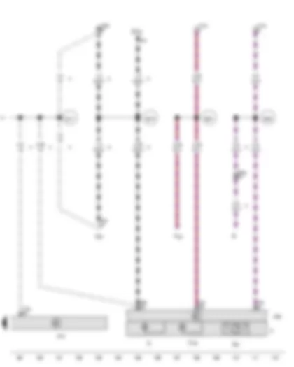 Wiring Diagram  VW AMAROK 2012 - Parking brake contact switch - Control unit in dash panel insert - Onboard supply control unit - Dash panel insert - Left headlight main beam bulb - Radio - Fuse 30 on fuse holder C