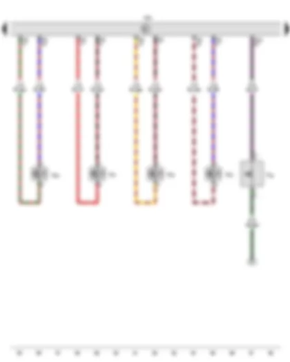 Wiring Diagram  VW AMAROK 2012 - Engine control unit - Injector - cylinder 1 - Injector - cylinder 2 - Injector - cylinder 3 - Injector - cylinder 4