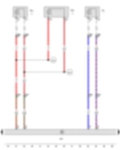 Wiring Diagram  VW AMAROK 2012 - Control unit with display for radio and navigation - Rear right loudspeaker - Front right treble loudspeaker - Front right bass loudspeaker