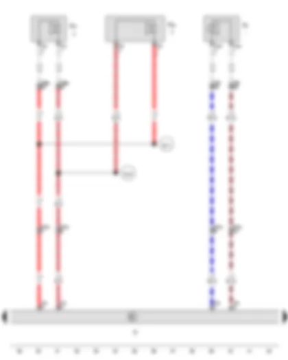 Wiring Diagram  VW AMAROK 2011 - Radio - Rear left loudspeaker - Front left treble loudspeaker - Front left bass loudspeaker