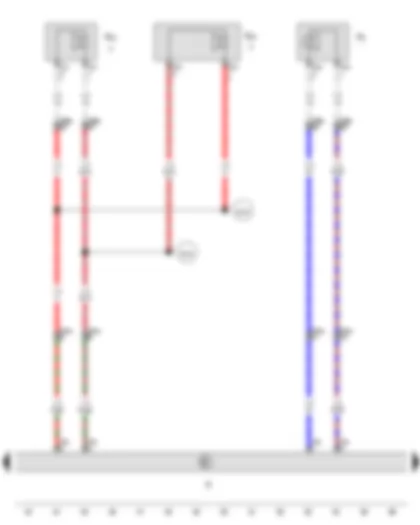 Wiring Diagram  VW AMAROK 2012 - Radio - Rear right loudspeaker - Front right treble loudspeaker - Front right bass loudspeaker