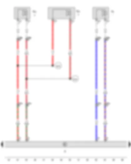 Wiring Diagram  VW AMAROK 2012 - Radio - Rear right loudspeaker - Front right treble loudspeaker - Front right bass loudspeaker