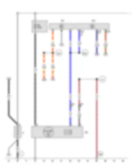 Wiring Diagram  VW AMAROK 2012 - Battery - Alternator with voltage regulator - Battery monitor control unit - Data bus diagnostic interface - Fuse 1 in fuse holder A