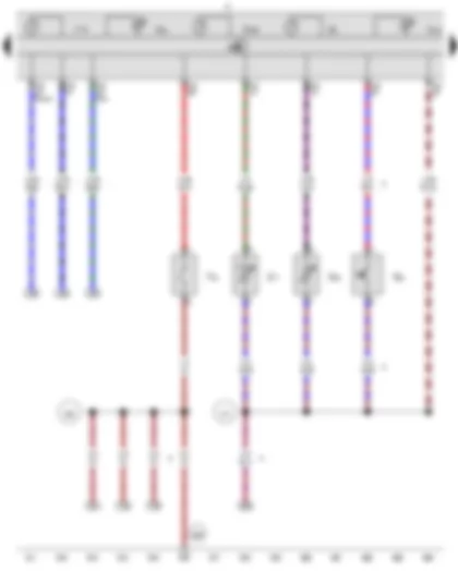 Wiring Diagram  VW AMAROK 2012 - Driver side belt switch - Brake fluid level warning contact - Coolant temperature gauge - Ambient temperature sensor - Coolant shortage indicator sender - Ambient temperature indicator - Multifunction indicator - Dash panel insert - Brake fluid level warning lamp - Driver side airbag deactivated warning lamp