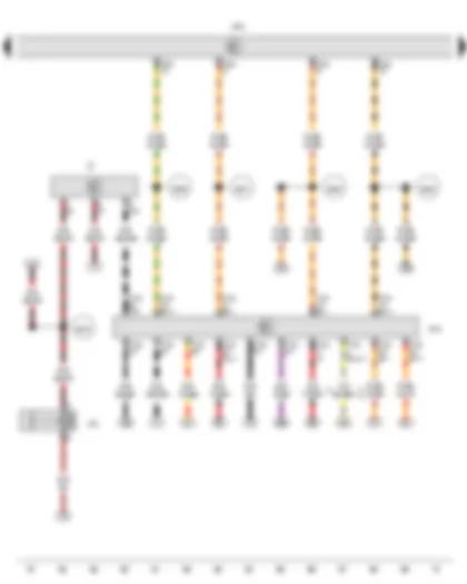 Wiring Diagram  VW AMAROK 2012 - Ignition/starter switch - Starter motor relay - Onboard supply control unit - Data bus diagnostic interface