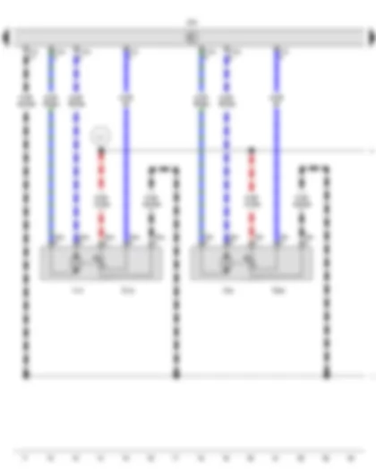 Wiring Diagram  VW AMAROK 2013 - Potentiometer for defroster flap control motor - Potentiometer for footwell vent control motor - Climatronic control unit - Defroster flap control motor - Footwell flap control motor
