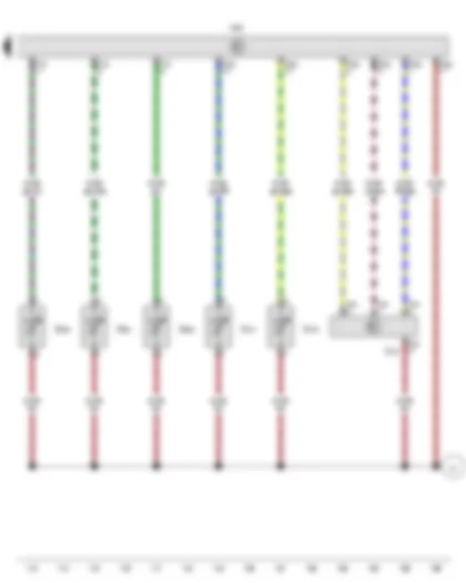 Wiring Diagram  VW AMAROK 2013 - Sunlight penetration photosensor - Left vent temperature sender - Right vent temperature sender - Left footwell vent temperature sender - Right footwell vent temperature sender - Evaporator temperature sensor - Climatronic control unit