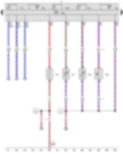 Wiring Diagram  VW AMAROK 2013 - Driver side belt switch - Brake fluid level warning contact - Coolant temperature gauge - Ambient temperature sensor - Coolant shortage indicator sender - Ambient temperature indicator - Multifunction indicator - Dash panel insert - Brake fluid level warning lamp - Driver side airbag deactivated warning lamp