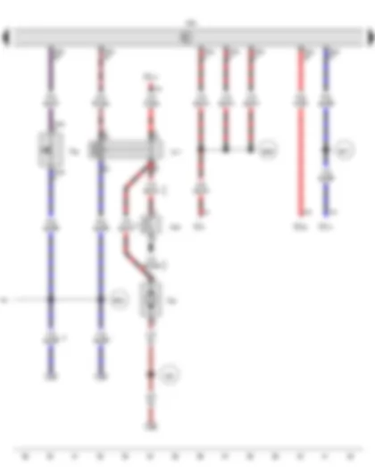 Wiring Diagram  VW AMAROK 2013 - Terminal 30 voltage supply relay - Auxiliary coolant heater relay - Engine control unit - Fuse 4 on fuse holder C - Fuse 10 on fuse holder C - Fuse 15 on fuse holder C - Fuse 23 on fuse holder C