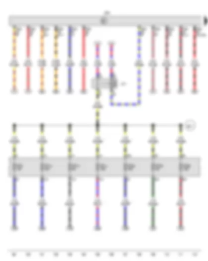 Wiring Diagram  VW AMAROK 2012 - Main relay - Engine control unit - Fuse 5 on fuse holder C - Fuse 12 on fuse holder C - Fuse 13 on fuse holder C - Fuse 14 on fuse holder C - Fuse 35 on fuse holder C - Fuse 36 on fuse holder C - Fuse 65 on fuse holder C