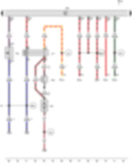 Wiring Diagram  VW AMAROK 2014 - Terminal 30 voltage supply relay - Auxiliary coolant heater relay - Engine control unit - Fuse 15 on fuse holder C - Fuse 33 on fuse holder C - Fuse 38 on fuse holder C - Fuse 57 on fuse holder C