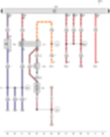 Wiring Diagram  VW AMAROK 2014 - Terminal 30 voltage supply relay - Auxiliary coolant heater relay - Engine control unit - Fuse 15 on fuse holder C - Fuse 33 on fuse holder C - Fuse 57 on fuse holder C