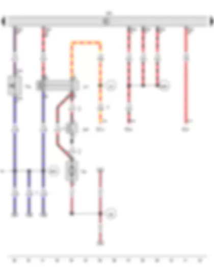 Wiring Diagram  VW AMAROK 2014 - Terminal 30 voltage supply relay - Auxiliary coolant heater relay - Engine control unit - Fuse 15 on fuse holder C - Fuse 33 on fuse holder C - Fuse 57 on fuse holder C