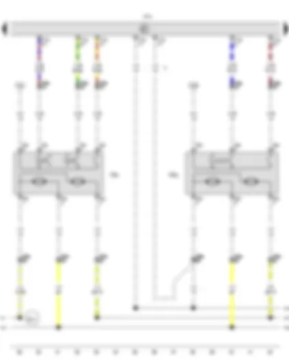 Wiring Diagram  VW AMAROK 2013 - Onboard supply control unit - Driver door lock unit - Front passenger door lock unit