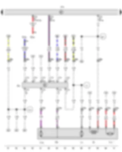 Wiring Diagram  VW AMAROK 2015 - Mirror adjustment switch - Onboard supply control unit - Fuse 36 on fuse holder C - Fuse 55 on fuse holder C - Driver side exterior mirror