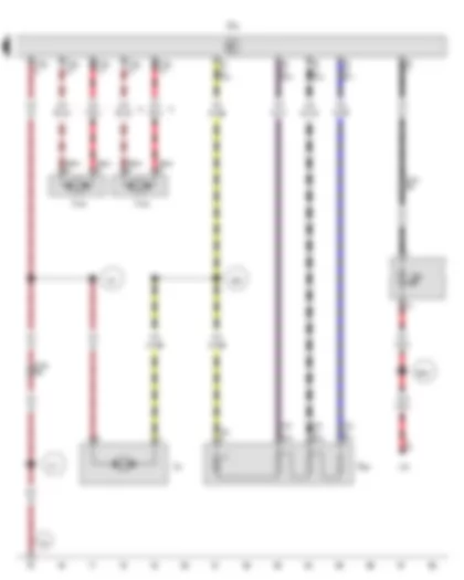 Wiring Diagram  VW AMAROK 2016 - Heater/heat output switch - Current supply relay - Fresh air blower series resistor with overheating fuse - Fresh air blower fuse 1 - Fresh air blower - Fresh air and air recirculation flap control motor