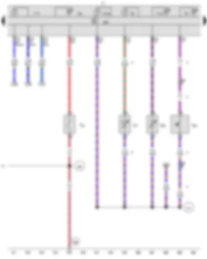 Wiring Diagram  VW AMAROK 2015 - Brake fluid level warning contact - Coolant temperature gauge - Ambient temperature sensor - Coolant shortage indicator sender - Windscreen washer fluid level sender - Ambient temperature indicator - Multifunction indicator - Dash panel insert - Brake fluid level warning lamp - Washer fluid level warning lamp - Driver side airbag deactivated warning lamp