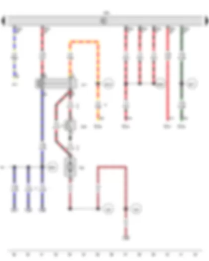 Wiring Diagram  VW AMAROK 2016 - Main relay - Terminal 30 voltage supply relay - Auxiliary coolant heater relay - Engine control unit - Fuse 33 on fuse holder C - Fuse 38 on fuse holder C - Fuse 57 on fuse holder C - Fuse 59 on fuse holder C