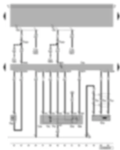 Электросхемa  VW BORA 1999 - Блок управления Simos - блок дроссельной заслонки - датчик числа оборотов двигателя - датчик давления в контуре усилителя руля