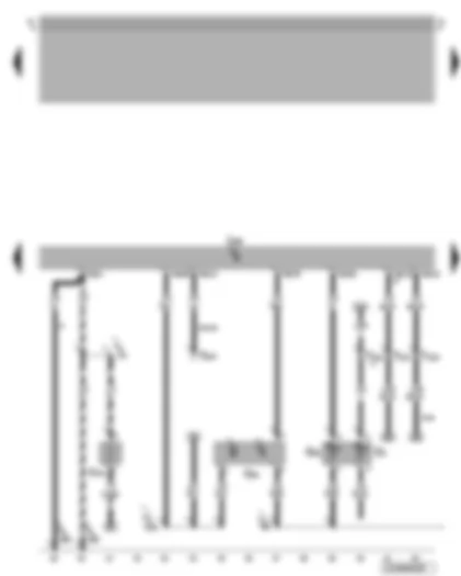 Электросхемa  VW BORA 1999 - Блок управления системы впрыска 4AV - нагревательный резистор системы вентиляции картера двигателя - датчик температуры охлаждающей жидкости - датчик Холла