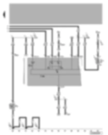 Wiring Diagram  VW BORA 1999 - Dash panel insert - handbrake warning lamp - fuel gauge - coolant temperature gauge - handbrake warning switch