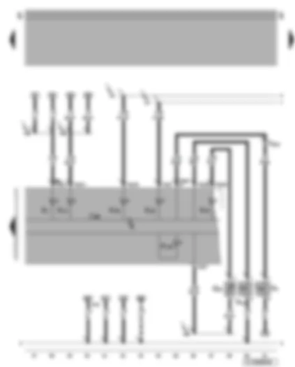 Wiring Diagram  VW BORA 2000 - Dash panel insert - brake system warning lamp - brake fluid level warning contact - turn signal warning lamps - main beam warning lamp - rear fog light warning lamp