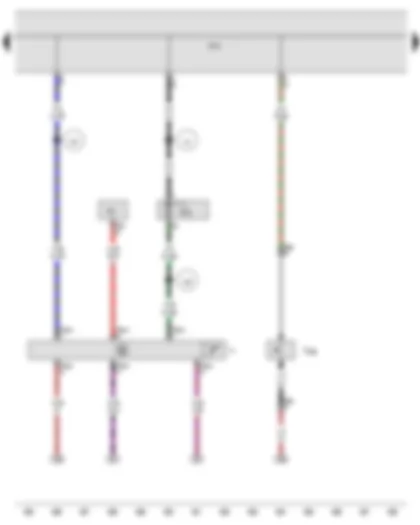 Wiring Diagram  VW BORA 2009 - Bonnet contact switch - Onboard supply control unit - Automatic anti-dazzle interior mirror