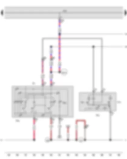 Wiring Diagram  VW BORA 2010 - Onboard supply control unit - Rear left reading light - Rear right reading light - Right centre reading light - Rear interior light