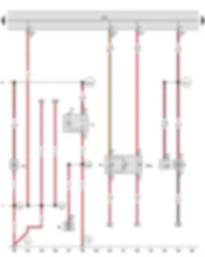 Wiring Diagram  VW BORA 2009 - Hazard warning lights button - Brake light switch - Fuel system pressurisation pump - Blocking diode - ABS control unit - Onboard supply control unit - Indicator lamp for hazard warning light - 12 V socket