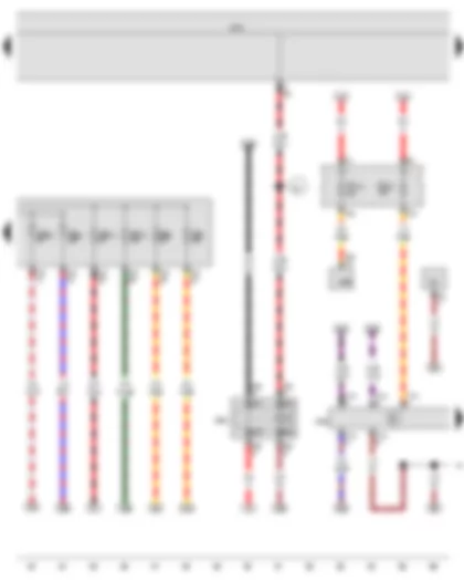 Wiring Diagram  VW BORA 2010 - Onboard supply control unit - Fuel pump control unit - Terminal 50 voltage supply relay