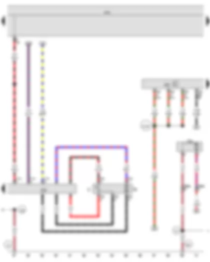 Wiring Diagram  VW BORA 2009 - Fuel gauge sender - Fuel system pressurisation pump - Onboard supply control unit - Fuel pump control unit - Engine control unit - Circulation pump