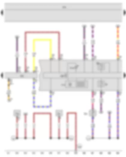 Wiring Diagram  VW BORA 2009 - Fuel gauge - Charge air pressure gauge - Coolant shortage indicator sender - Control unit in dash panel insert - Onboard supply control unit - Data bus diagnostic interface