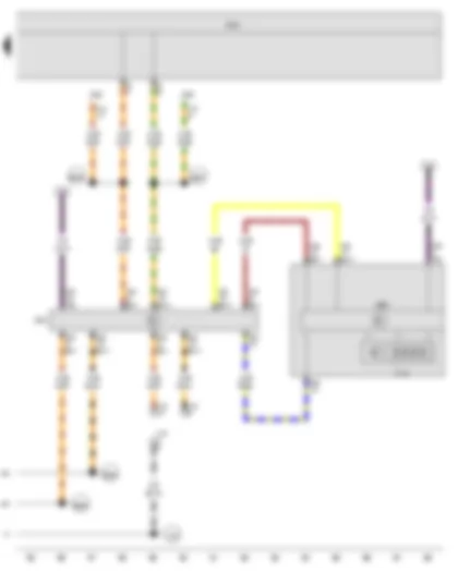 Wiring Diagram  VW BORA 2008 - Multifunction indicator - Control unit in dash panel insert - Onboard supply control unit - Data bus diagnostic interface