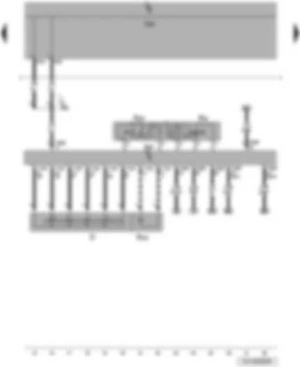 Электросхемa  VW BORA 2010 - Выключатель стартера/зажигания - переключатель управления круиз-контролем - клавиша установки (SET) круиз-контроля - блок управления бортовой сети - блок управления рулевой колонки