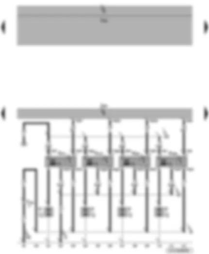 Электросхемa  VW BORA 2010 - Блок управления двигателя - катушки зажигания с выходными каскадами - наконечники - свечи зажигания