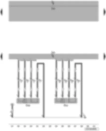 Электросхемa  VW BORA 2010 - Лямбда-зонд после катализатора - центральный лямбда-зонд катализатора ряда цилиндров 1 - блок управления двигателя