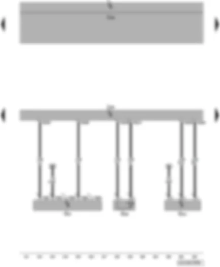 Электросхемa  VW BORA 2010 - Расходомер воздуха - датчик температуры охлаждающей жидкости на выходе из радиатора - датчик идентификации радиатора - блок управления бортовой сети - блок управления двигателя