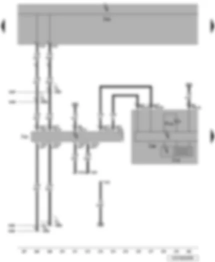 Электросхемa  VW BORA 2010 - Многофункциональный дисплей - блок управления комбинации приборов - блок управления бортовой сети - диагностический интерфейс шин данных - контрольная лампа электропривода дроссельной заслонки