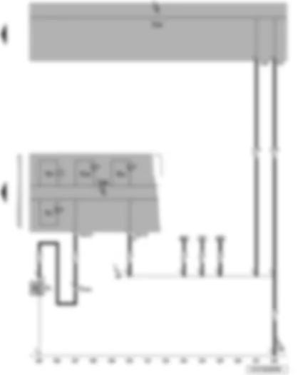 Электросхемa  VW BORA 2010 - Датчик давления масла - зуммер и звуковой сигнализатор - блок управления комбинации приборов - блок управления бортовой сети - контрольная лампа давления масла - контрольная лампа круиз-контроля - контрольная лампа низкого уровня масла