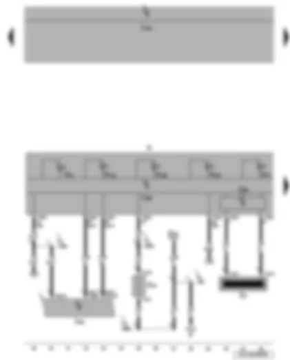 Электросхемa  VW BORA 2010 - Считывающая катушка иммобилайзера - датчик износа тормозных колодок переднего левого колеса - блок управления комбинации приборов - блок управления бортовой сети - диагностический интерфейс шин данных - комбинация приборов
