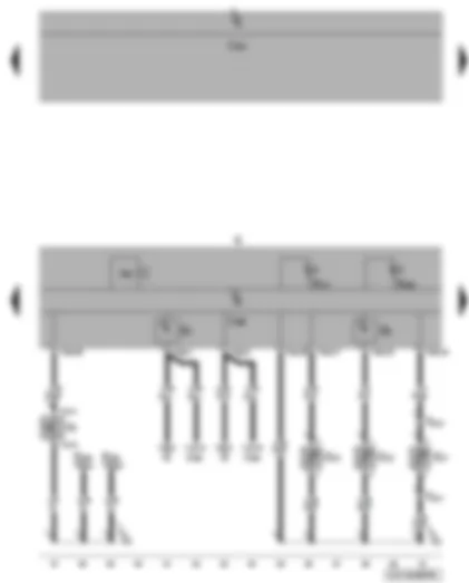 Электросхемa  VW BORA 2010 - Концевой выключатель стояночного тормоза - датчик уровня топлива - датчик наружной температуры - датчик сигнализатора низкого уровня охлаждающей жидкости - датчик уровня жидкости в бачке омывателя - блок управления комбинации приборов - комбинация приборов