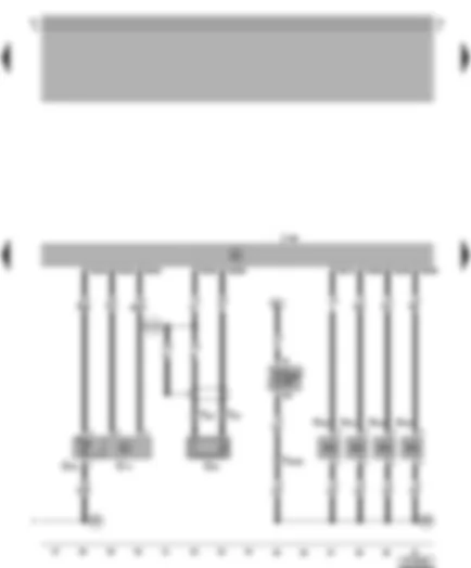 Электросхемa  VW BORA 1999 - Блок управления системы впрыска 4AV - датчик давления во впускном коллекторе - датчик температуры во впускном коллекторе - датчик детонации - форсунки