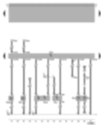 Wiring Diagram  VW BORA 2001 - Motronic control unit - coolant temperature sender - Hall sender - charge air pressure sender - charge pressure control solenoid valve - turbocharger air recirculation valve