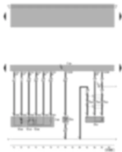 Wiring Diagram  VW BORA 2000 - Motronic control unit - throttle valve module - throttle valve drives angle sender (electric throttle) - knock sensor 1 - intake air temperature sender