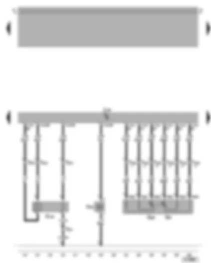 Wiring Diagram  VW BORA 2001 - Motronic control unit - accelerator position sender - lambda probe after catalytic converter - active charcoal filter system solenoid valve 1