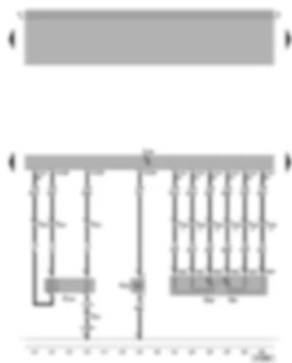 Wiring Diagram  VW BORA 2000 - Motronic control unit - accelerator position sender - lambda probe after catalytic converter - active charcoal filter system solenoid valve 1