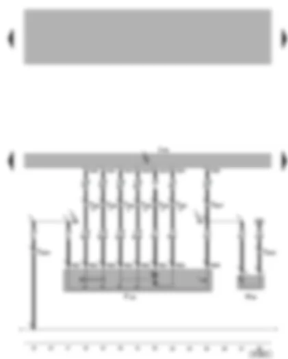 Wiring Diagram  VW BORA 2000 - Central locking and anti-theft alarm system control unit - front passenger side central locking lock unit - right door warning lamp