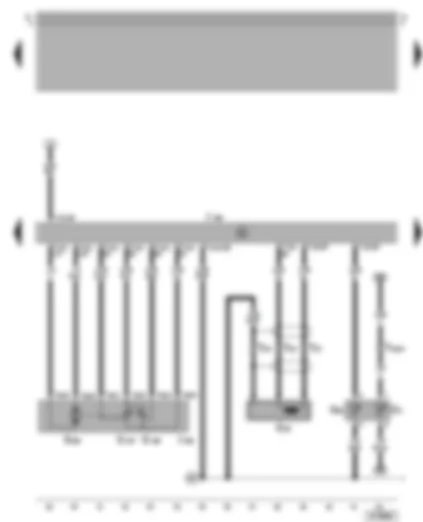 Wiring Diagram  VW BORA 2001 - 4LV/4MV control unit (injection system) - throttle valve control unit - engine speed sender - coolant temperature sender